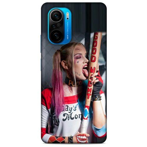 Xiaomi Poco F3 Uyumlu Kılıf Harley Quinn (23) Ultra Koruma Kılıfı Kırmızı-menekşe