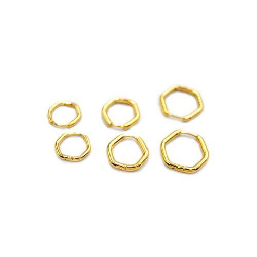 6'lı Beşgen Küpe - Altın