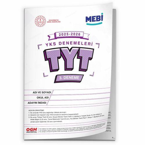 2026 ÖSYM YKS-TYT MEBİ OGM Deneme 1 -2 -3 Paketi Güncel 3lü SET (Seri Deneme Paketi) BASKI ÜCRETİ