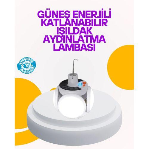 Solar Enerjili Katlanabilir Led Kamp Ve Bahçe Lambası