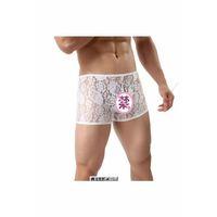 Fantezi Dantelli Beyaz Seksi Erkek Boxer - Erkek İç Çamaşırı
