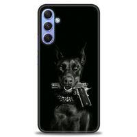 Samsung Galaxy A24 Kılıf HD Baskılı Kılıf - Tabanca ve Köpek + Tam Ekran Koruyucu