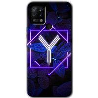 Potkal Hediye Fabrikası Tecno Pova Kılıf HD Desen Baskılı Arka Kapak - Dark Neon Yaprak Y Harfi