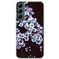 Potkal Hediye Fabrikası Samsung Galaxy S22 HD Baskılı Kılıf + 9D Tam Ekran Koruyucu - Beyaz Çiçek