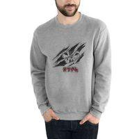 Türk Kurt Pençesi Baskılı Gri Erkek Sweatshirt
