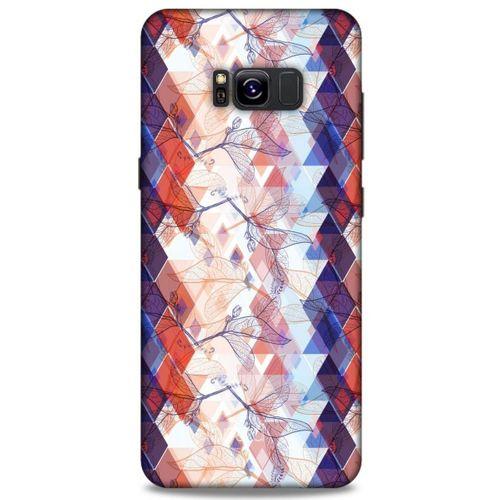 Samsung Galaxy S8 Plus Kılıf Pastel Renkler (3) Kapak Kırmızı Lacivert