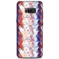Samsung Galaxy S8 Plus Kılıf Pastel Renkler (3) Kapak Kırmızı Lacivert