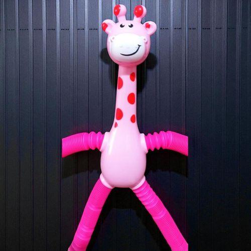 1 PCS PİNK GİRAFFE ANIMAL POP TUBES PEMBE ZÜRAFA TELESKOPİK UZAYAN ZÜRAFA EĞİTİCİ STRES OYUNCAĞI