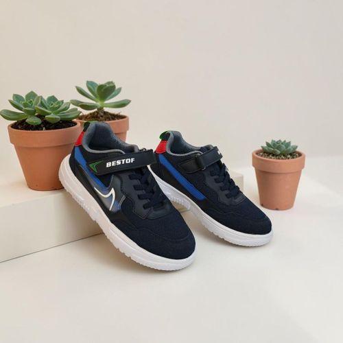 Bestof 366 Lacivert Fileli Fuspetli Erkek Çocuk Spor Ayakkabı