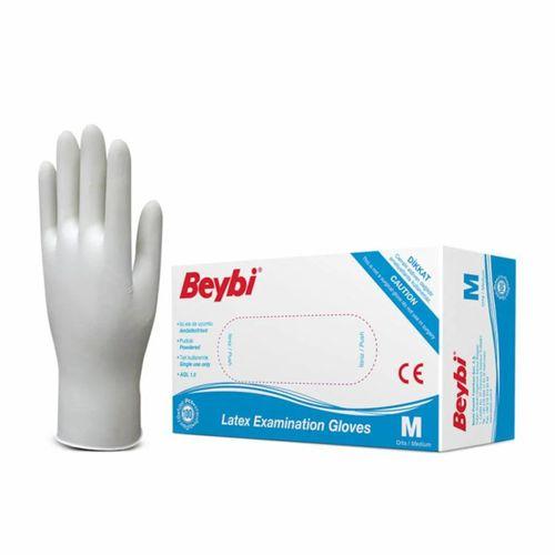 Beybi Pudralı Lateks Muayene Eldiveni 100'lü MEDİUM