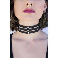 3 Sıralı Şık Deri Tasma - Brf251