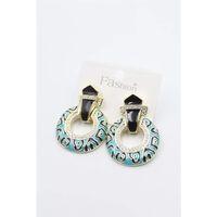 Mineli Halka Küpe - Altın