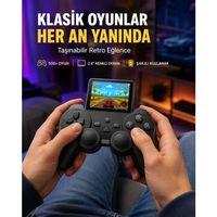 500 Dahili Oyunlu Taşınabilir Retro El Konsolu-2 4 İnç Renkli Ekranlı