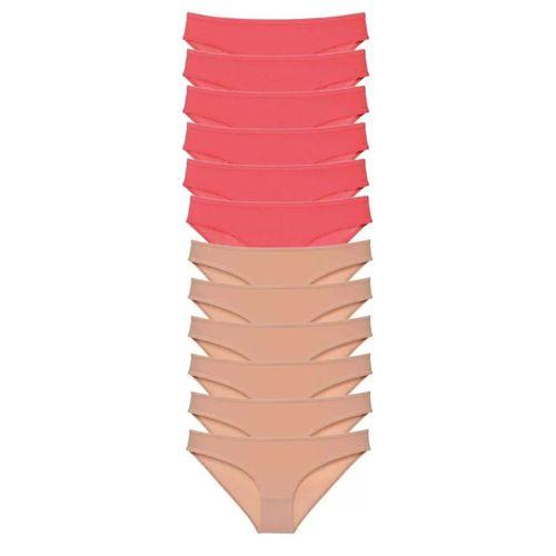 12 Adet Süper Eko Set Likralı Kadın Slip Külot Fuşya Ten