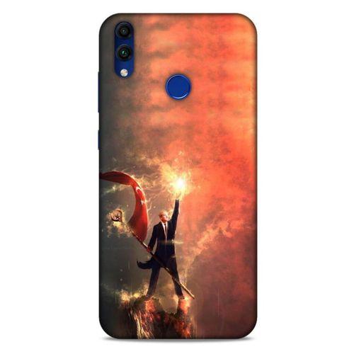 Huawei Honor 8C Kılıf Atatürk (44) Tough Armor Kılıf Alev Kırmızı
