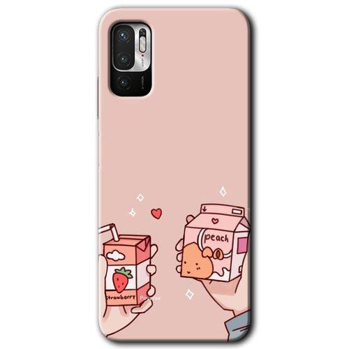 Poco M3 Pro Kılıf HD Desen Baskılı Arka Kapak + Temperli Cam - Meyveli Süt