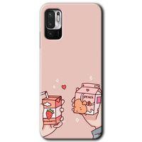 Poco M3 Pro Kılıf HD Desen Baskılı Arka Kapak + Temperli Cam - Meyveli Süt