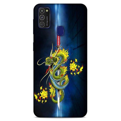 Lopard Samsung Galaxy M21 Uyumlu Kılıf Tattoo's (2) Kabı Ejderha Dövmesi