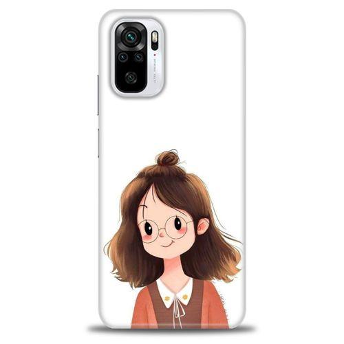 Xiaomi Redmi Note 10S Kılıf HD Baskılı Kılıf - Tatlı Kız + Tam Ekran Koruyucu