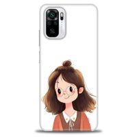 Xiaomi Redmi Note 10S Kılıf HD Baskılı Kılıf - Tatlı Kız + Tam Ekran Koruyucu
