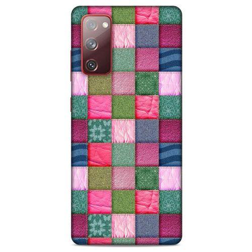 Samsung Galaxy S20 Fe Kılıf Patchwork (35) Fit Design Kılıf Toz Pembe Lacivert