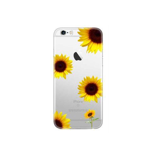 Ayçiçeği Desenli iPhone 6 Şeffaf Telefon Kılıfı