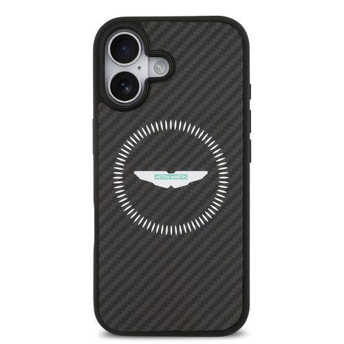 Apple iPhone 17 Kılıf Aston Martin Orjinal Lisanslı M-safe Şarj Özellikli Karbon Fiber Kevlar Kapak