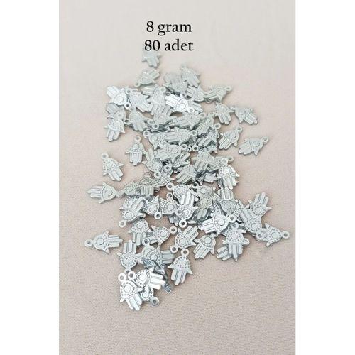 Oya Abiye Bileklik Kolye Pleksi Metalik Plastik Pul Gümüş Renk 8 gram 80 adet - BNC526