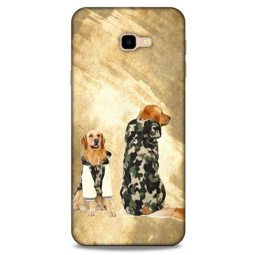 Samsung Galaxy J4 Plus Kılıf Köpek Kıyafetleri (32) Soft Silikon Kılıf Golden Kapişonlu Polar