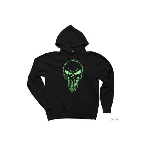 Punisher Green Siyah Kapşonlu Sweatshirt Hoodie