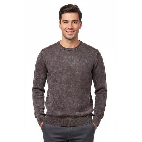 Erkek Spor Sıfır Yaka Taşlama Yıkamalı Regular Fit Kazak BGL-ST04952