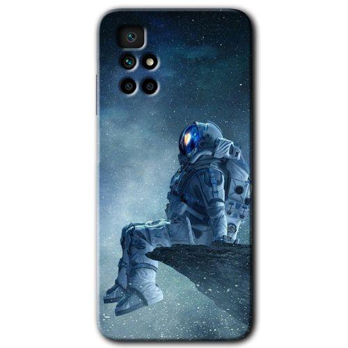 Redmi 10 Kılıf HD Desen Baskılı Arka Kapak - Astronot Yalnızlığı + Kırılmaz Cam