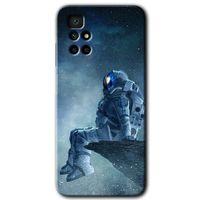 Redmi 10 Kılıf HD Desen Baskılı Arka Kapak - Astronot Yalnızlığı + Kırılmaz Cam