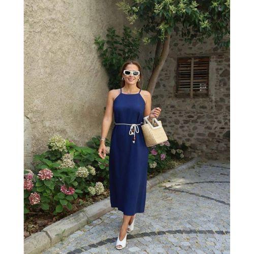 Kadın Kadın Omuz Askılı Kuşak Dahil Elbise