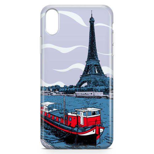 Apple iPhone XR Kılıf Eyfel Seine Nehri Arka Kapak Koruma Desenli Full Koruyucu