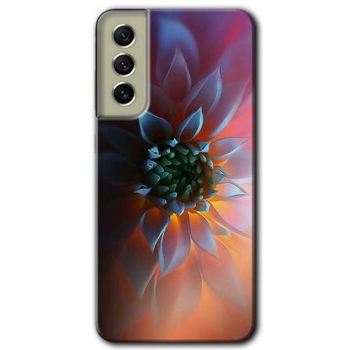 Samsung Galaxy S21 FE HD Baskılı Kılıf + 9D Tam Ekran Koruyucu - Çiçek Motif