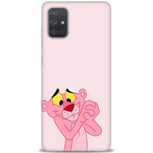 Samsung Galaxy A71 Kılıf HD Baskılı Kılıf - Pembe Panter + Tam Ekran Koruyucu