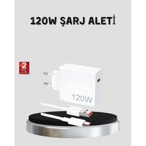 120w Hızlı Şarj Başlığı Ultra Güçlü Type-c Adaptör Kablo Dahil