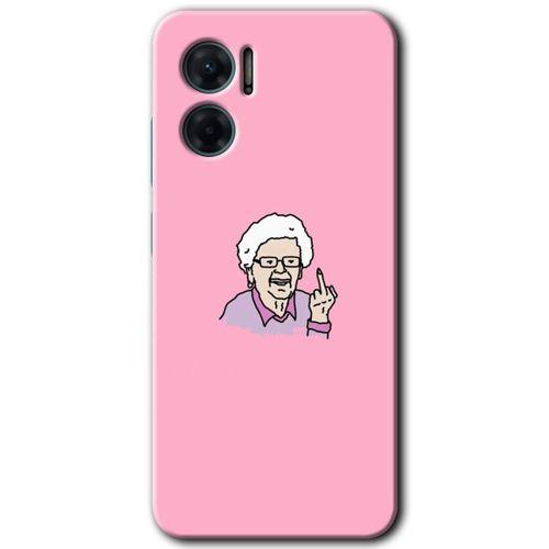 Potkal Hediye Fabrikası Xiaomi Redmi Note 11E HD Baskılı Kılıf + 9D Tam Ekran Koruyucu - Bad Grandmother