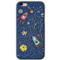 MRCİLETİSİM iPhone 6 Plus Kılıf HD Desen Baskılı Arka Kapak + Mat Kobra Cam - Kedi Galaksi