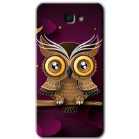 Galaxy J7 Prime Kılıf HD Desen Baskılı Arka Kapak - Owl Bird Branch