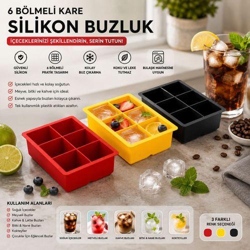 Kare Plastik 6 Bölmeli Buzluk