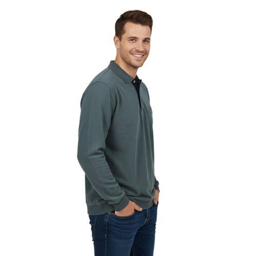 Erkek Büyük Beden Polo Yaka Cepli Selanik Sweatshirt BGL-ST04925