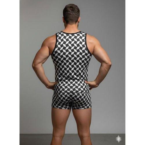 Erkek Desenli Tank Top Boxer Takım