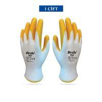 Pn7 Sarı Iş Eldiveni Polyester Örme Nitril Beybi No:10 Royaleks Group - 1 Çift