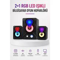 Rgb Led Aydınlatmalı Bilgisayar Oyun Hoparlör Sistemi