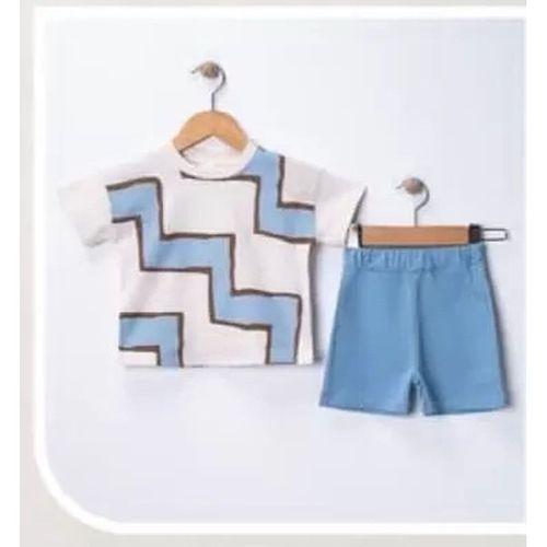 6/18 Ay Geometrik Baskılı Oversize Bebek Takımı