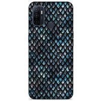 Huawei P40 Kılıf Dragons (10) Full Koruma Kılıfı Ejderha Skin Mavi Beyaz