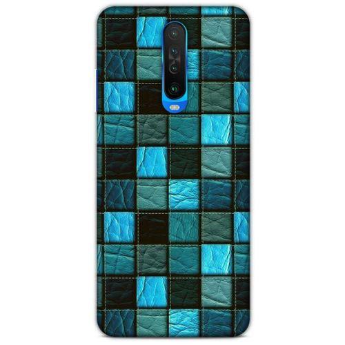 Xiaomi Redmi K30 Kılıf Patchwork (27) Tasarımlı Kılıf Turkuaz Siyah