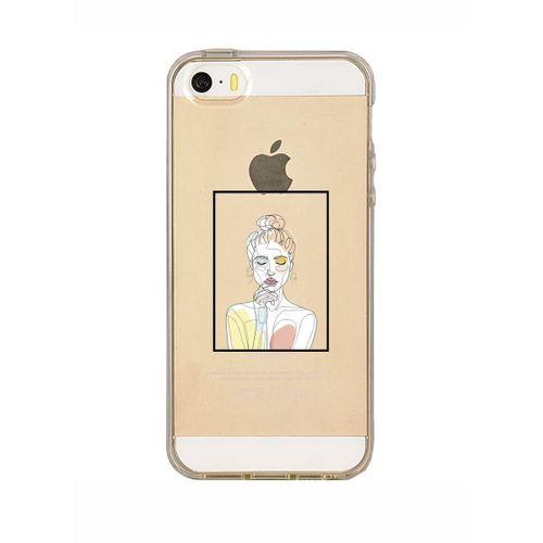 iPhone 5 Line Art Şeffaf Telefon Kılıfı